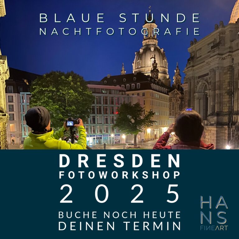 Teilnehmer beim Fotografieren während der Blauen Stunde in Dresden – Fotoworkshop Blaue Stunde und Nachtfotografie.