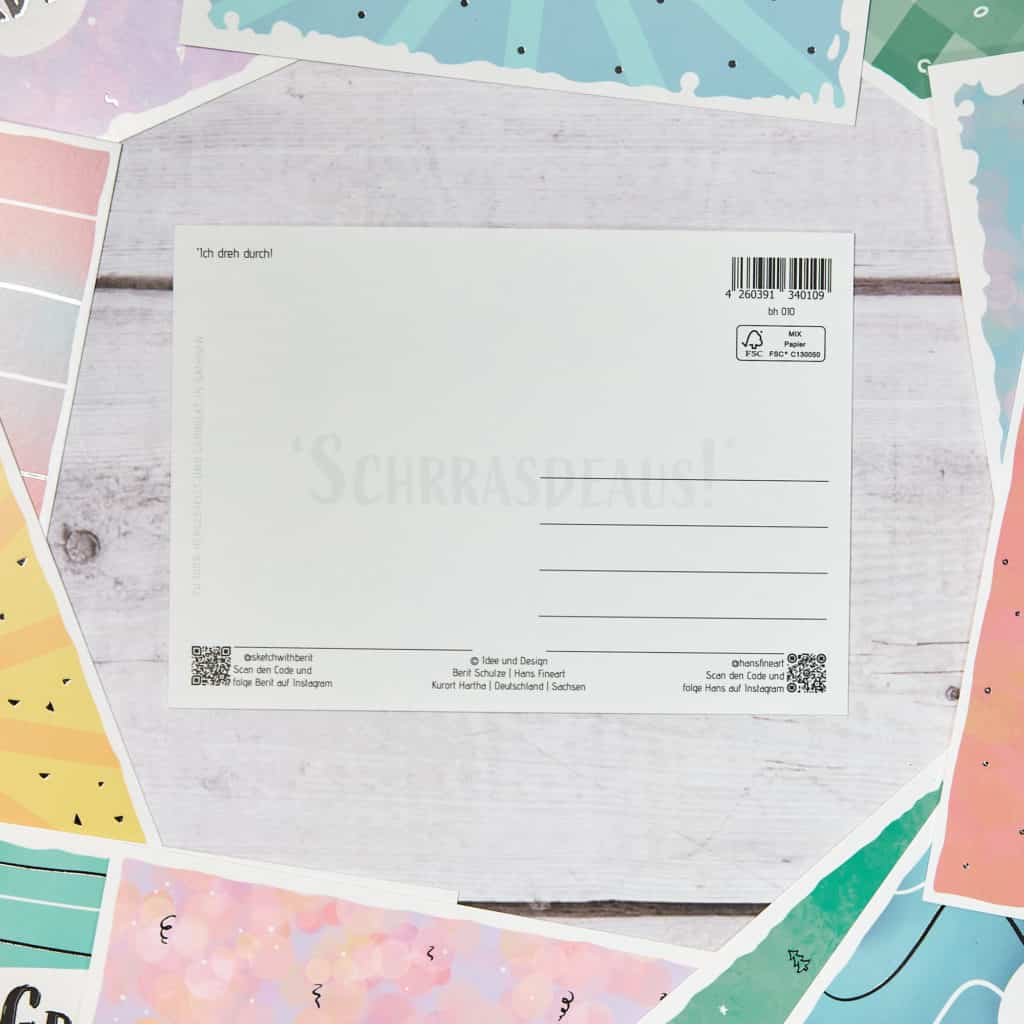 'Schrrasdeaus! Sächsische Sprüche Postkarte Hans Fineart