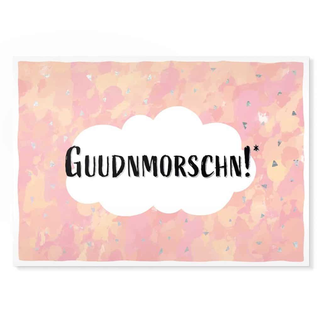 Guudnmorschn! Sächsische Sprüche Postkarte Hans Fineart