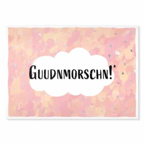 Guudnmorschn! Sächsische Sprüche Postkarte Hans Fineart