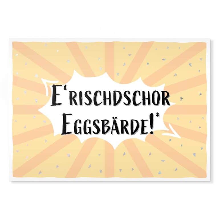 E'rischdschor Eggsbärde! Sächsische Sprüche Postkarte Hans Fineart