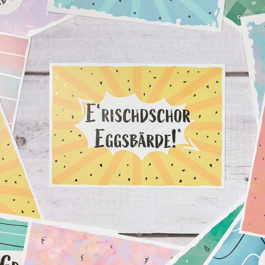 E'rischdschor Eggsbärde! Sächsische Sprüche Postkarte Hans Fineart