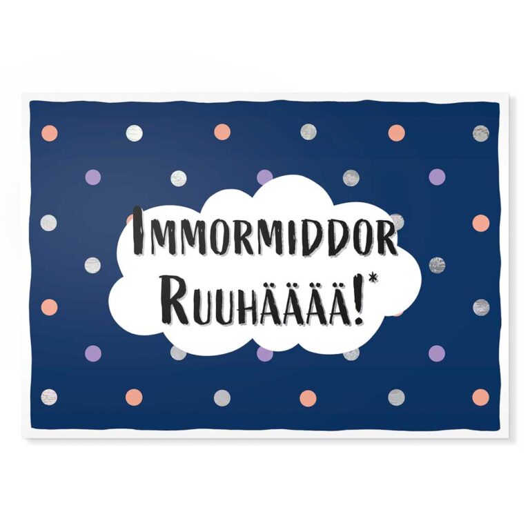 Postkarte „Immormiddor Ruuhäää!“ – Lustiger Spruch „Immer mit der Ruhe!“ in sächsischer Mundart, hochwertig und nachhaltig