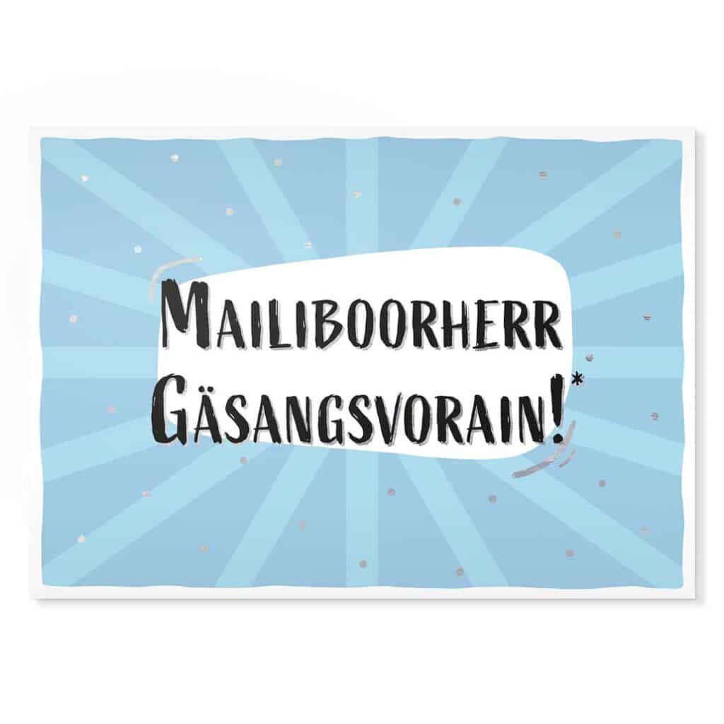 Postkarte „Mailiboorherr Gaesangsvorain“ – Humorvolle sächsische Sprüche, nachhaltig und hochwertig